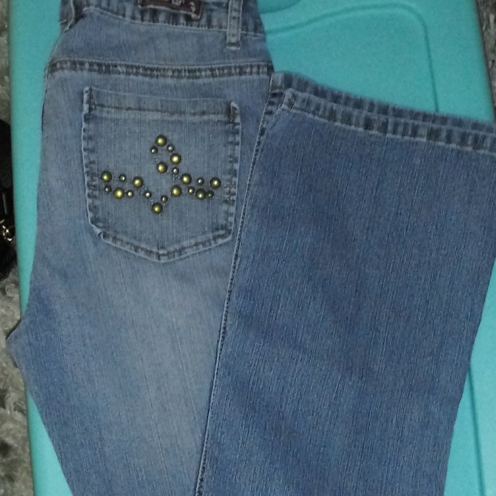Jeans D stretchy flare leg, size 9
